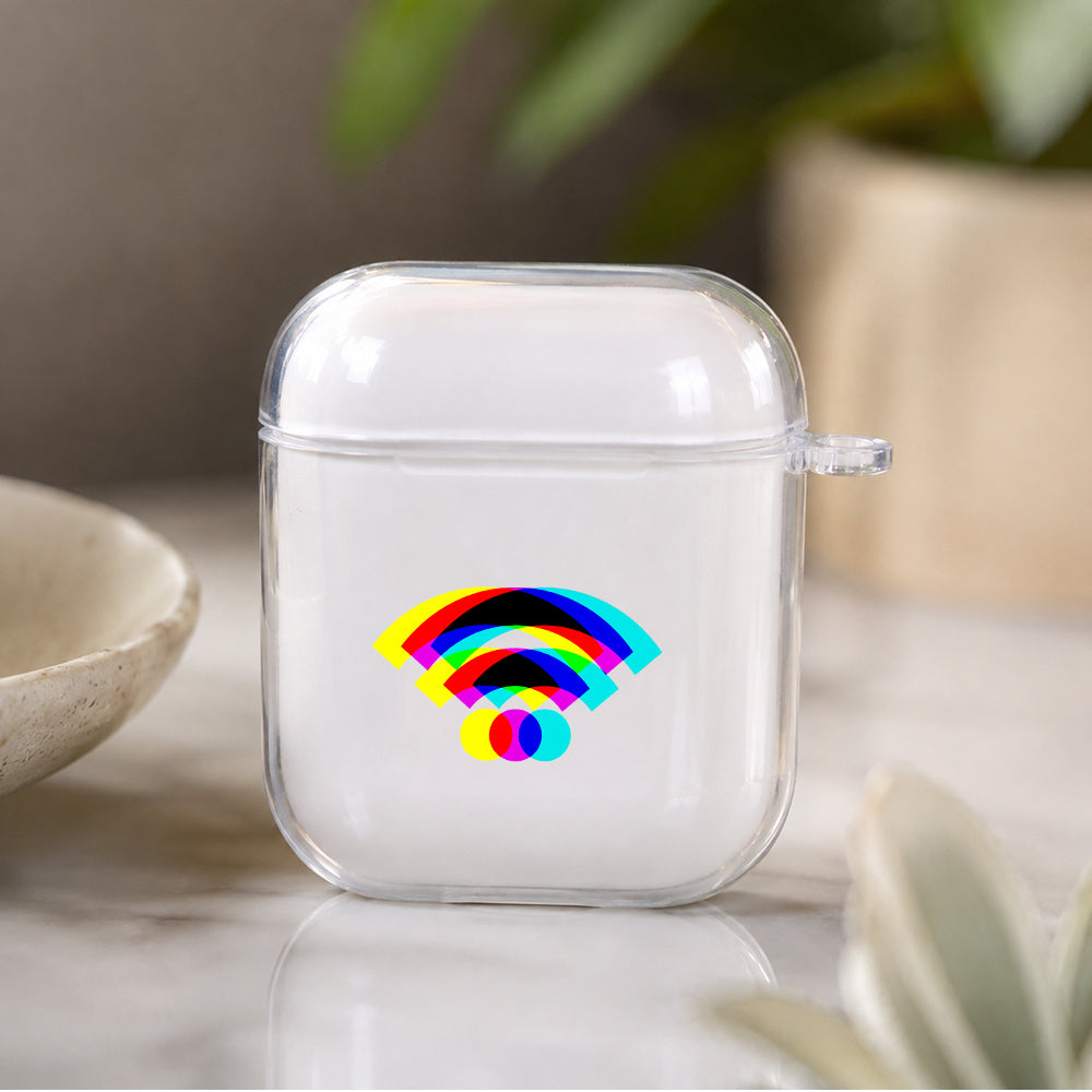 Blurry Wifi Signal Protective Clear Case Cover For Apple Airpods | Soft Silicone AirPods 1 / 2 Case | Protective Cover