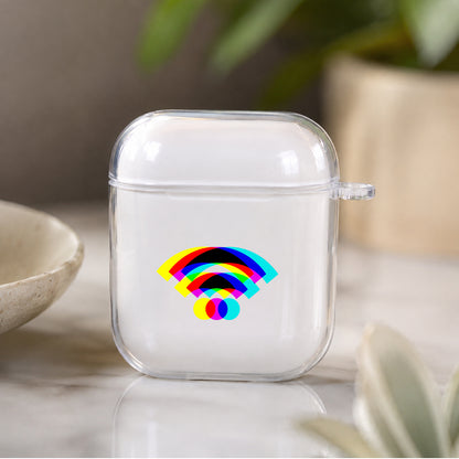Blurry Wifi Signal Protective Clear Case Cover For Apple Airpods | Soft Silicone AirPods 1 / 2 Case | Protective Cover