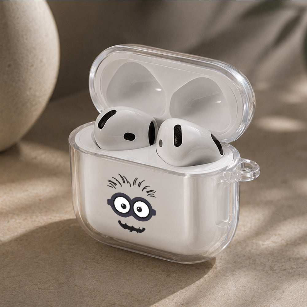 Minion Face Silhouette Protective Apple Airpods 4 Clear Case - Durable Clear Protection