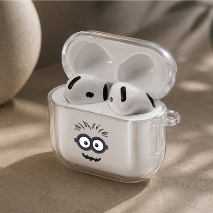 Minion Face Silhouette Protective Apple Airpods 4 Clear Case - Durable Clear Protection