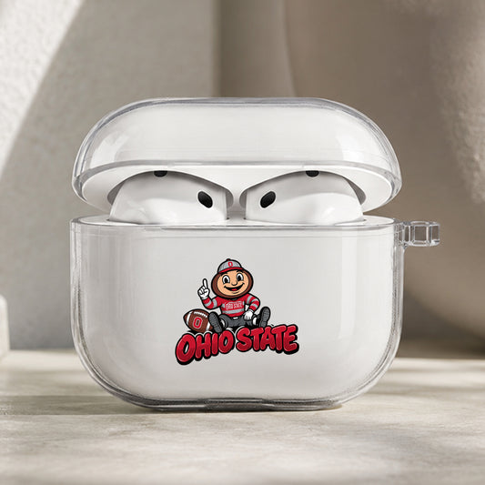 Ohio State Buckeyes Mascot Protective Apple AirPods Pro 3 Clear Case | Shockproof Cover