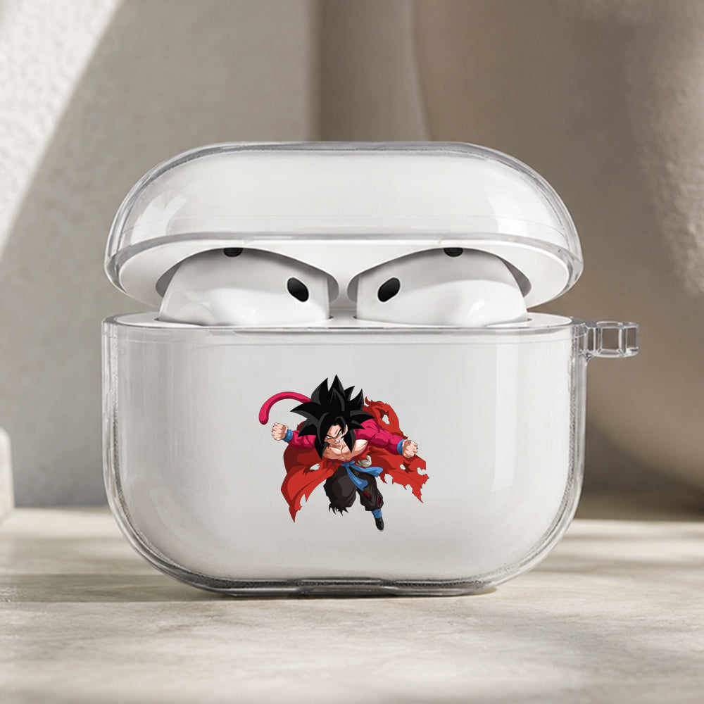 Dragon Ball SS4 Goku Strike Protective Apple AirPods Pro 3 Clear Case | Shockproof Cover