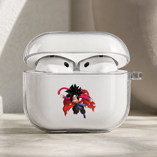 Dragon Ball SS4 Goku Strike Protective Apple AirPods Pro 3 Clear Case | Shockproof Cover