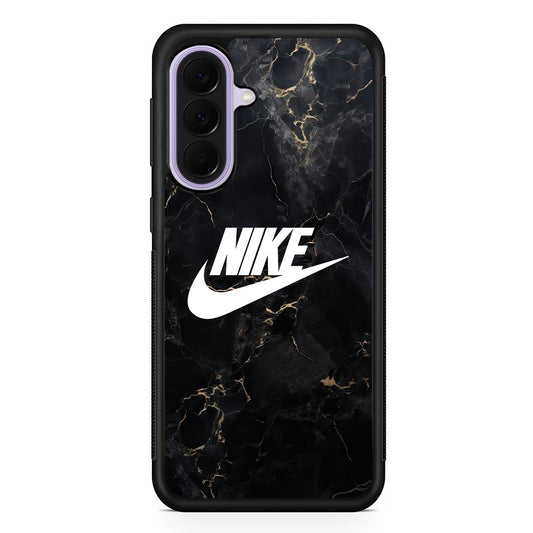 Nike Logo Black Stone Marble Samsung Galaxy A37 Case | Samsung Galaxy A37 Rubber Protective Case
