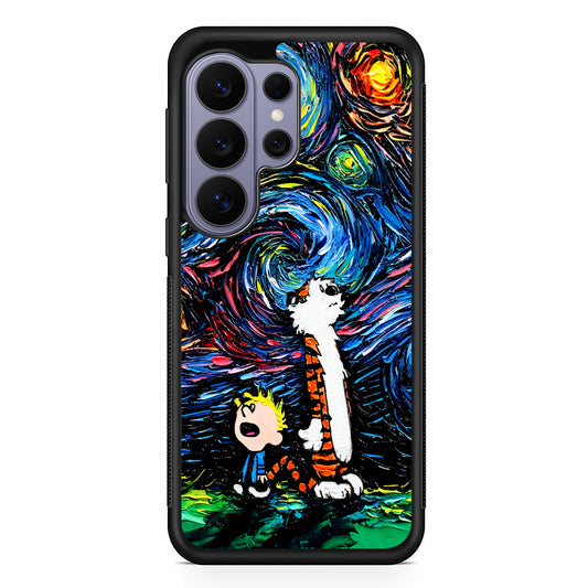 Calvin and Hobbes Starry Night Samsung Galaxy S26 Ultra Case | Protective Rubber Cover