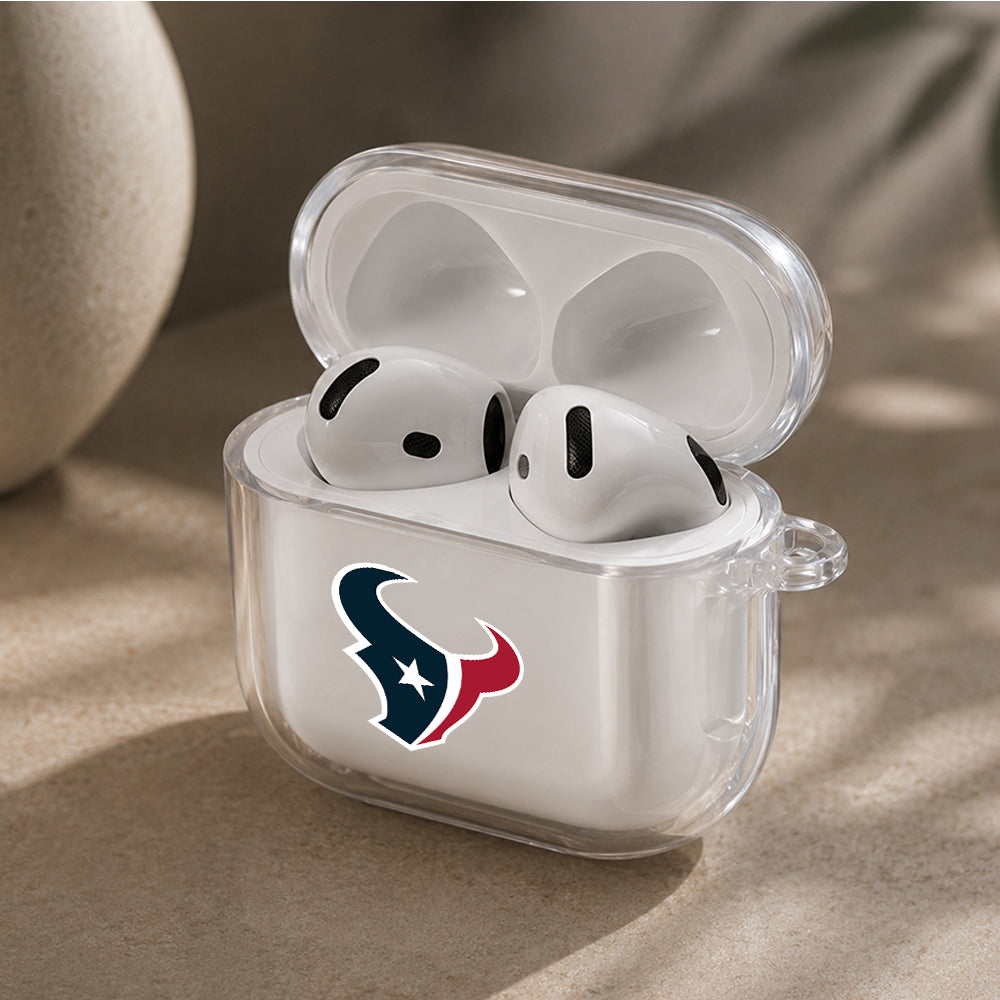 NFL Houston Texans Logo Protective Apple Airpods 4 Clear Case - Durable Clear Protection