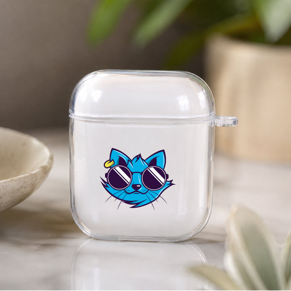 Cat Hype Face Protective Clear Case Cover For Apple Airpods | Soft Silicone AirPods 1 / 2 Case | Protective Cover