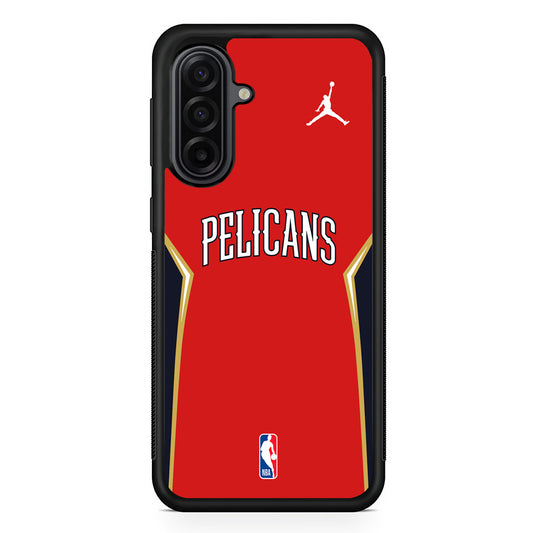 NBA New Orleans Pelicans Red Jordan Samsung Galaxy A17 Case | Durable Rubber Samsung Galaxy A17 Phone Case