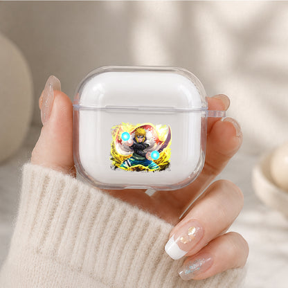 Minato Twin Rasengan Protective Apple Airpods 4 Clear Case - Durable Clear Protection