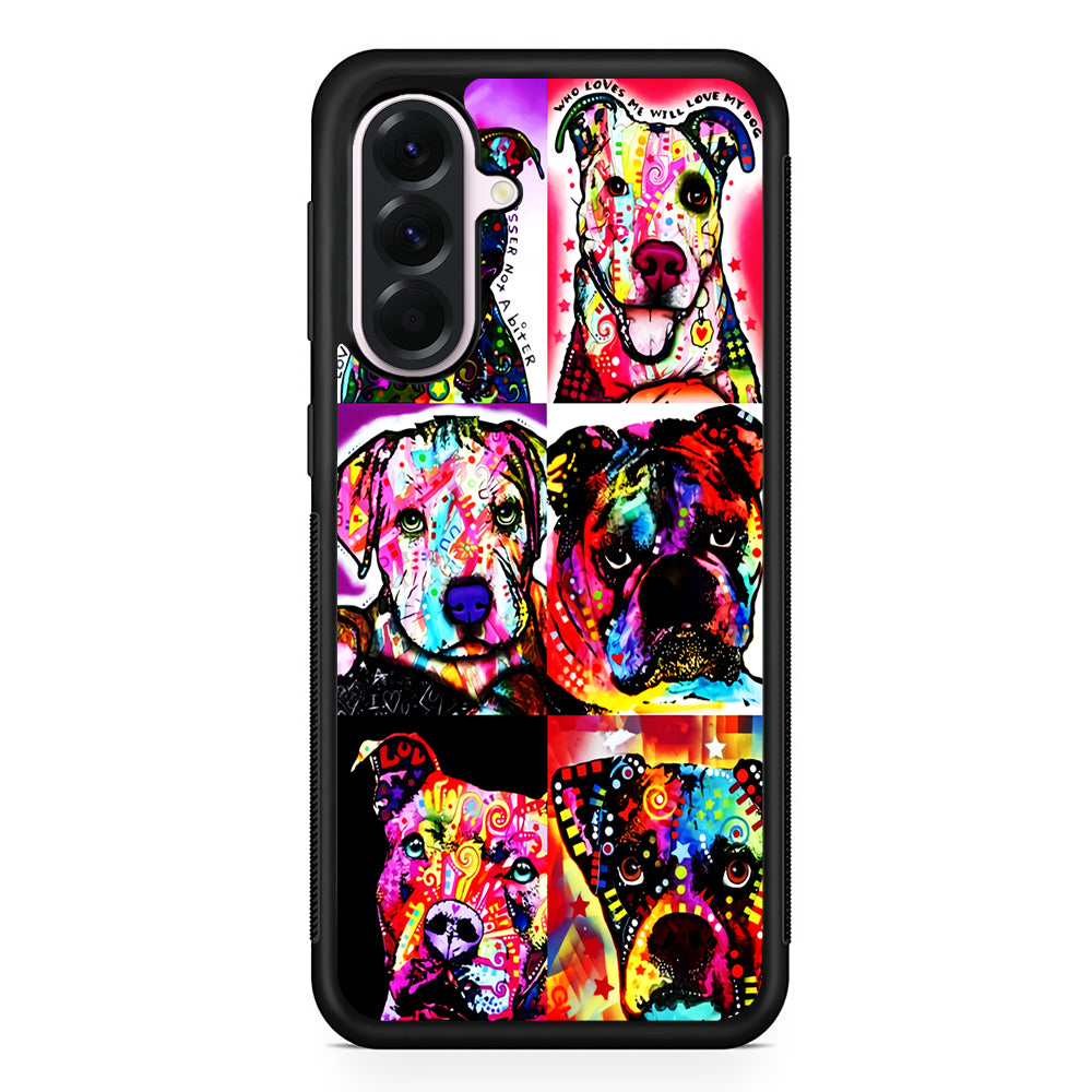 Dog Colorful Art Collage Samsung Galaxy A56 Case | Samsung Galaxy A56 Protective Rubber Case