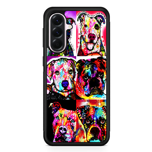 Dog Colorful Art Collage Samsung Galaxy A56 Case | Samsung Galaxy A56 Protective Rubber Case