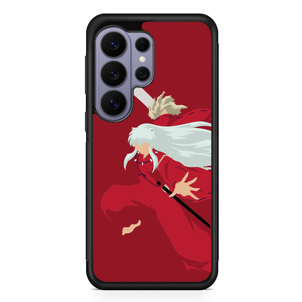 Inuyasha Red Background Samsung Galaxy S26 Ultra Case | Protective Rubber Cover