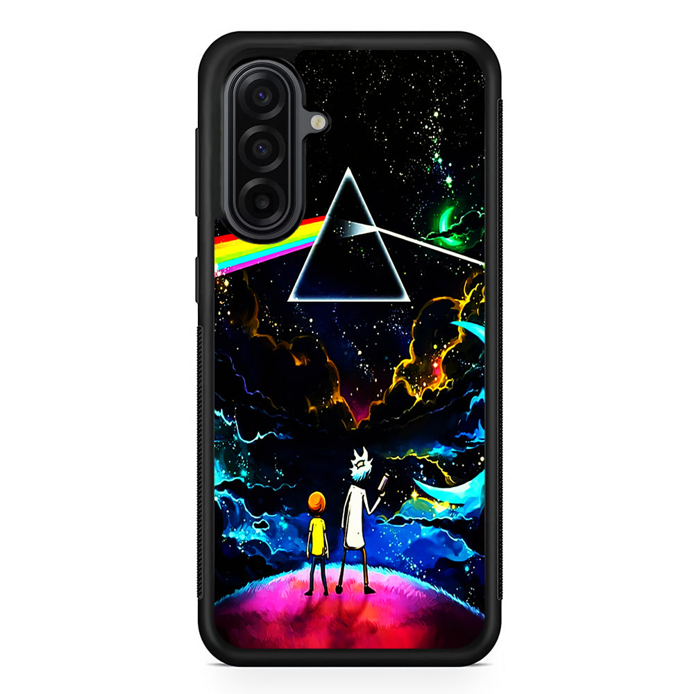 Rick and Morty Triangle Painting Samsung Galaxy A17 Case | Durable Rubber Samsung Galaxy A17 Phone Case