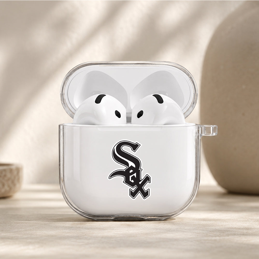 MLB Chicago White Sox Logo Protective Apple Airpods 4 Clear Case - Durable Clear Protection