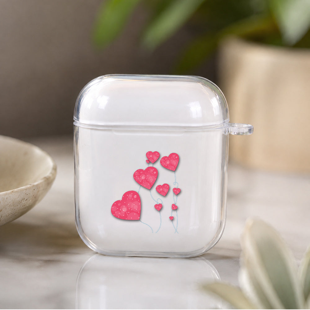 Cute Love balloon Protective Clear Case Cover For Apple Airpods | Soft Silicone AirPods 1 / 2 Case | Protective Cover