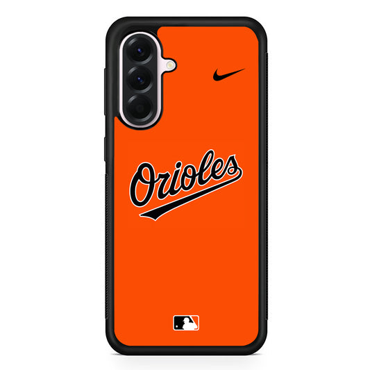 MLB Baltimore Orioles Orange Nike Samsung Galaxy A56 Case | Samsung Galaxy A56 Protective Rubber Case