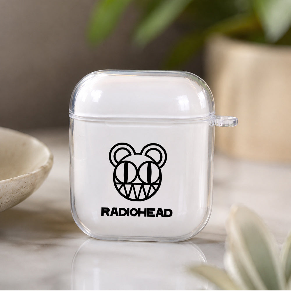 Radiohead Iconic Logo Protective Clear Case Cover For Apple Airpods | Soft Silicone AirPods 1 / 2 Case | Protective Cover