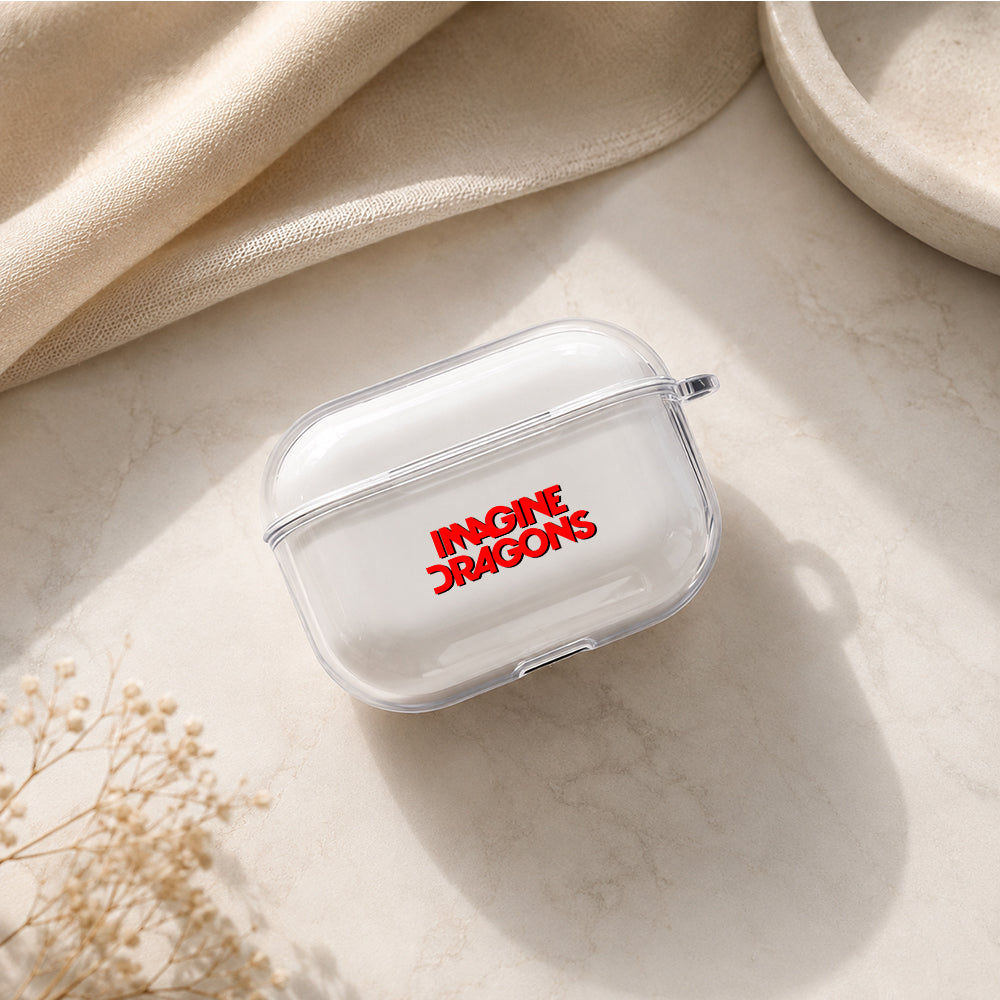 Imagine Dragons Red Logo Protective Apple AirPods Pro 3 Clear Case | Shockproof Cover