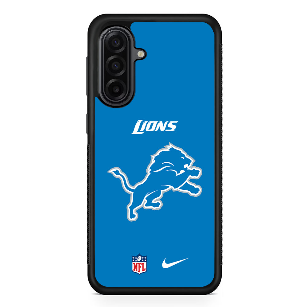 NFL Detroit Lions Blue Nike Samsung Galaxy A17 Case | Durable Rubber Samsung Galaxy A17 Phone Case