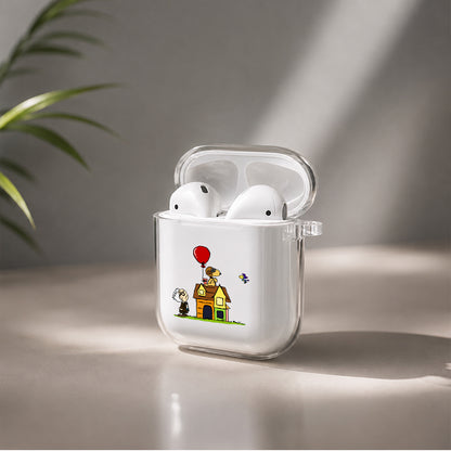 Snoopy X Up Protective Clear Case Cover For Apple Airpods | Soft Silicone AirPods 1 / 2 Case | Protective Cover