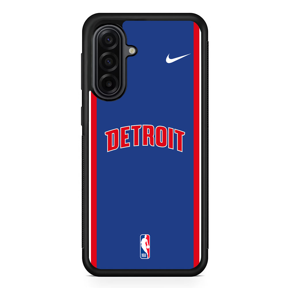 NBA Detroit Pistons Blue Nike Samsung Galaxy A17 Case | Durable Rubber Samsung Galaxy A17 Phone Case