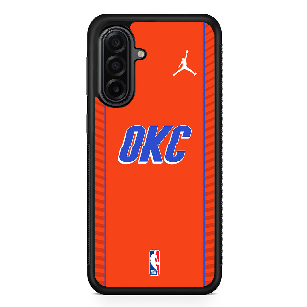NBA Oklahoma City Thunder Orange Jordan Samsung Galaxy A17 Case | Durable Rubber Samsung Galaxy A17 Phone Case