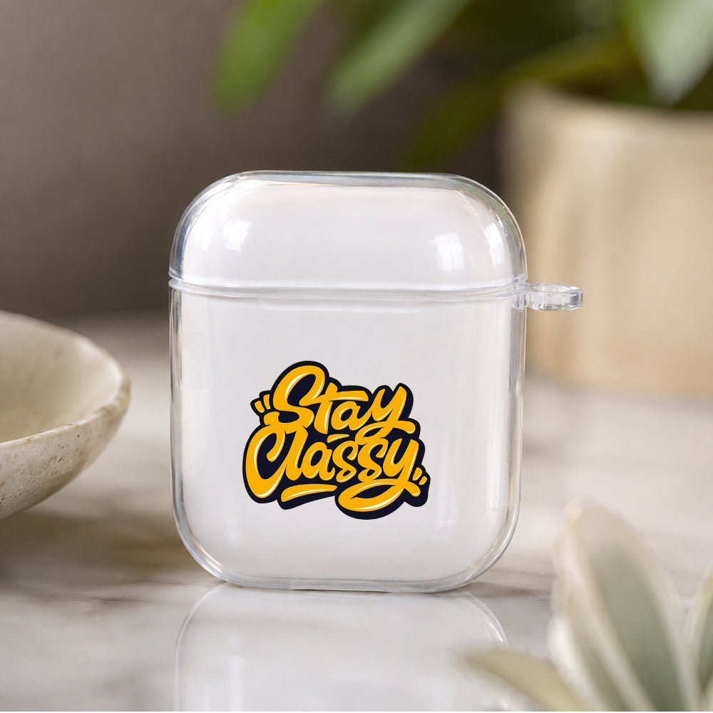 Quotes be Classy Protective Clear Case Cover For Apple Airpods | Soft Silicone AirPods 1 / 2 Case | Protective Cover