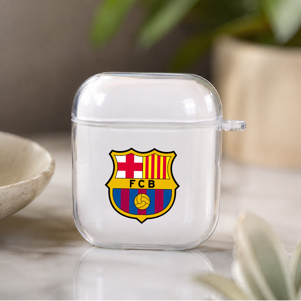 FC Barcelona Logo Protective Clear Case Cover For Apple Airpods | Soft Silicone AirPods 1 / 2 Case | Protective Cover