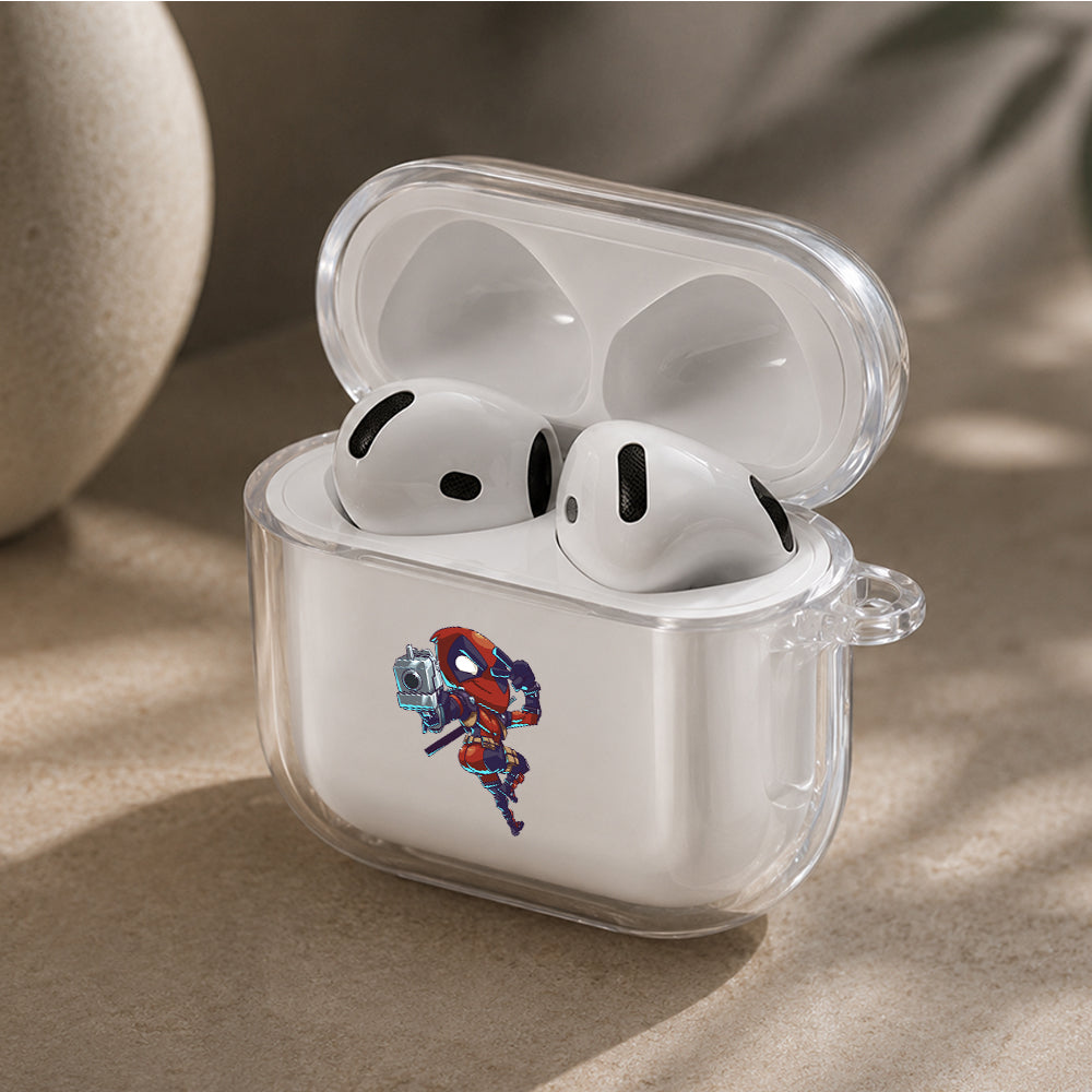 Deadpool Peace Sign Pose Protective Apple Airpods 4 Clear Case - Durable Clear Protection