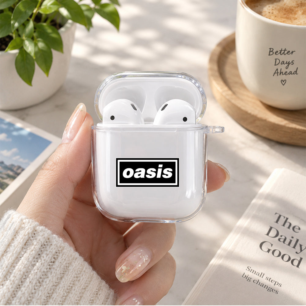Oasis Band Logo Protective Clear Case Cover For Apple Airpods | Soft Silicone AirPods 1 / 2 Case | Protective Cover