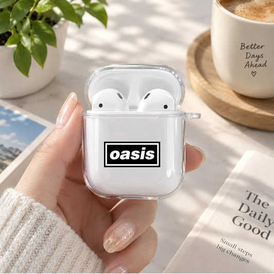 Oasis Band Logo Protective Clear Case Cover For Apple Airpods | Soft Silicone AirPods 1 / 2 Case | Protective Cover