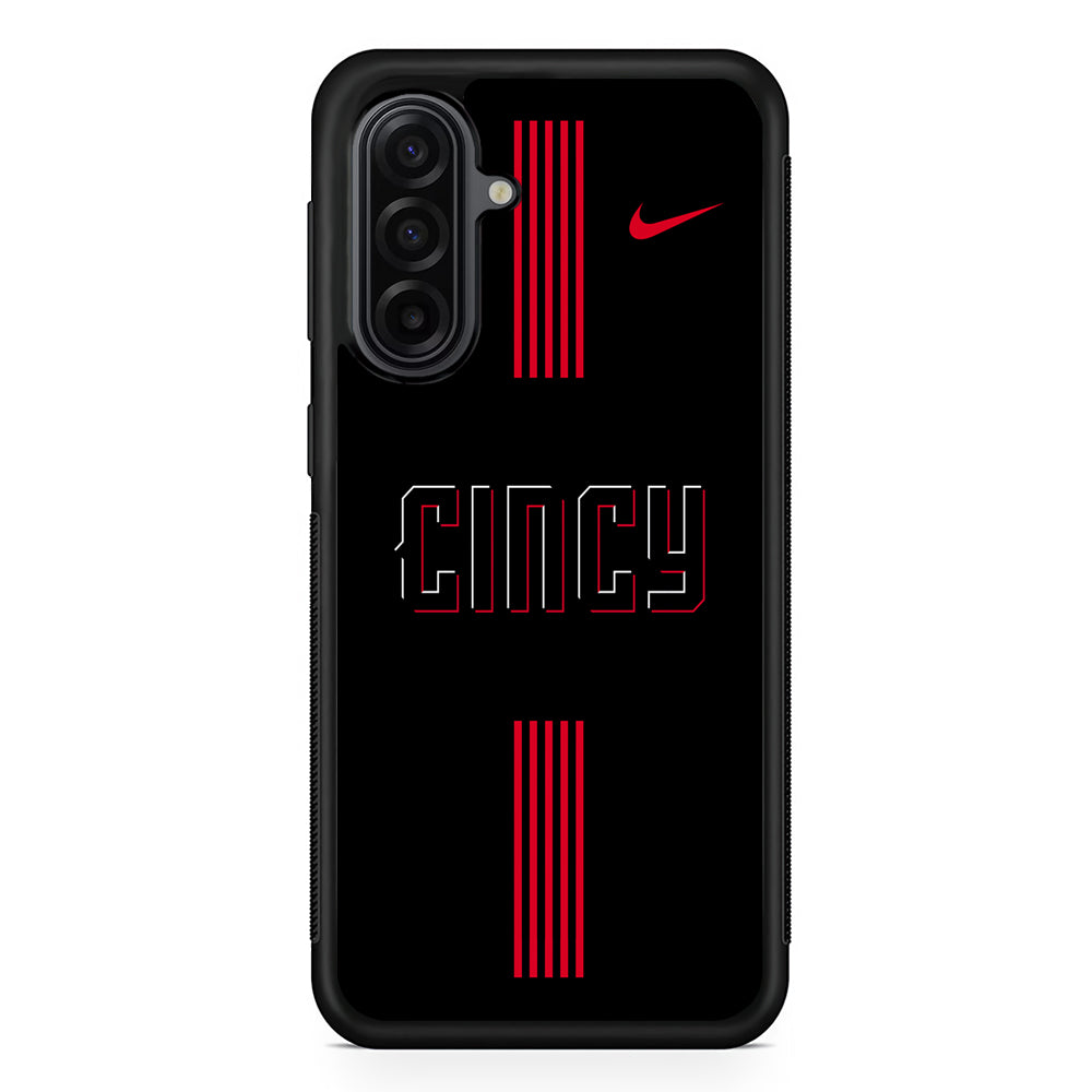 MLB Cincinnati Reds Black Nike Samsung Galaxy A17 Case | Durable Rubber Samsung Galaxy A17 Phone Case