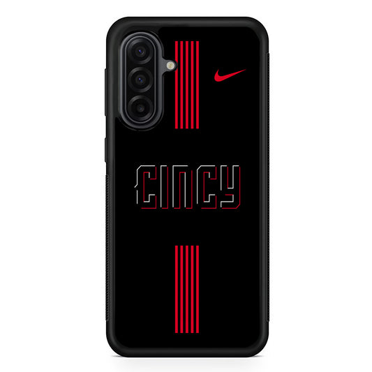 MLB Cincinnati Reds Black Nike Samsung Galaxy A17 Case | Durable Rubber Samsung Galaxy A17 Phone Case