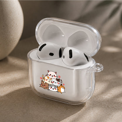 Cute Cat Meow Protective Apple Airpods 4 Clear Case - Durable Clear Protection