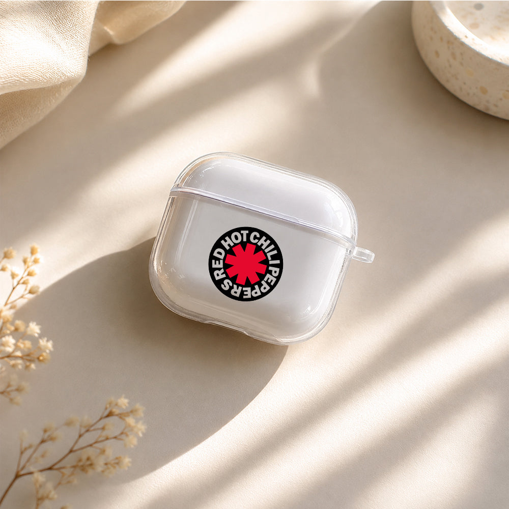 Hot Chili Peppers Logo Protective Apple Airpods 4 Clear Case - Durable Clear Protection