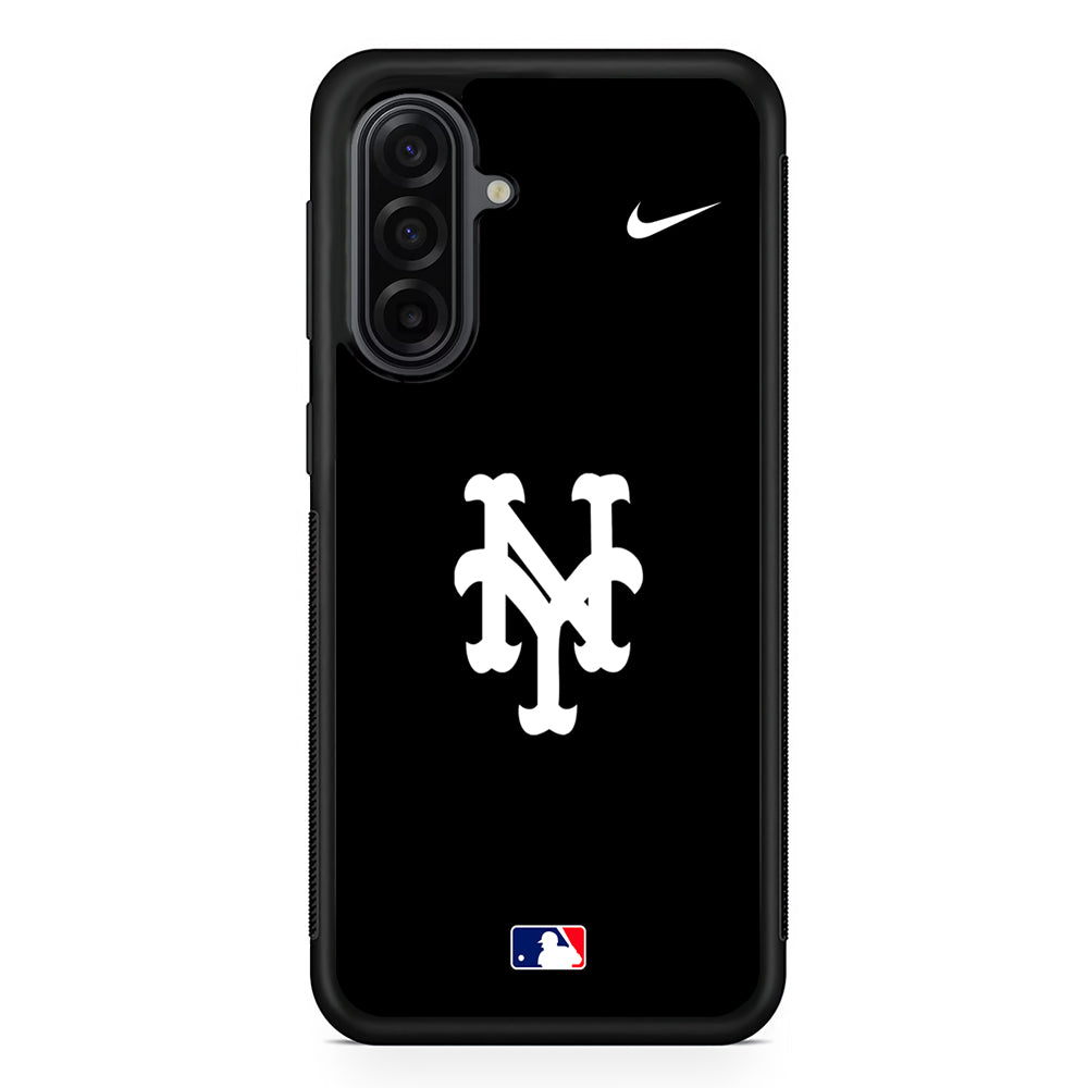 MLB New York Mets Black Nike Samsung Galaxy A17 Case | Durable Rubber Samsung Galaxy A17 Phone Case
