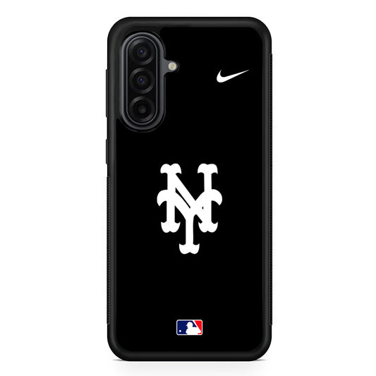 MLB New York Mets Black Nike Samsung Galaxy A17 Case | Durable Rubber Samsung Galaxy A17 Phone Case
