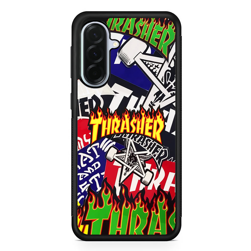 Thrasher Sticker Flat Samsung Galaxy A36 Case | Durable Samsung Galaxy A36 Protective Case