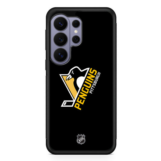 NHL Pittsburgh Penguins Black Samsung Galaxy S26 Ultra Case | Protective Rubber Cover