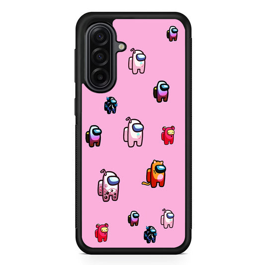 Among Us Cute Pink Samsung Galaxy A17 Case | Durable Rubber Samsung Galaxy A17 Phone Case