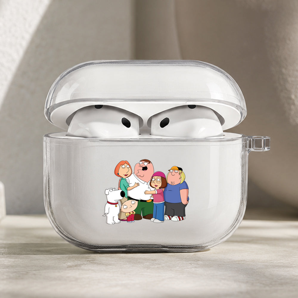 Family Guy Cartoon Protective Apple AirPods Pro 3 Clear Case | Shockproof Cover