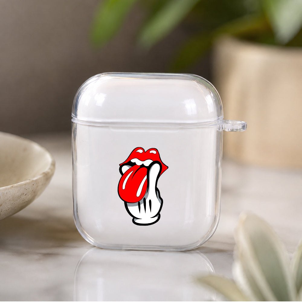 Lips of Peace Protective Clear Case Cover For Apple Airpods | Soft Silicone AirPods 1 / 2 Case | Protective Cover