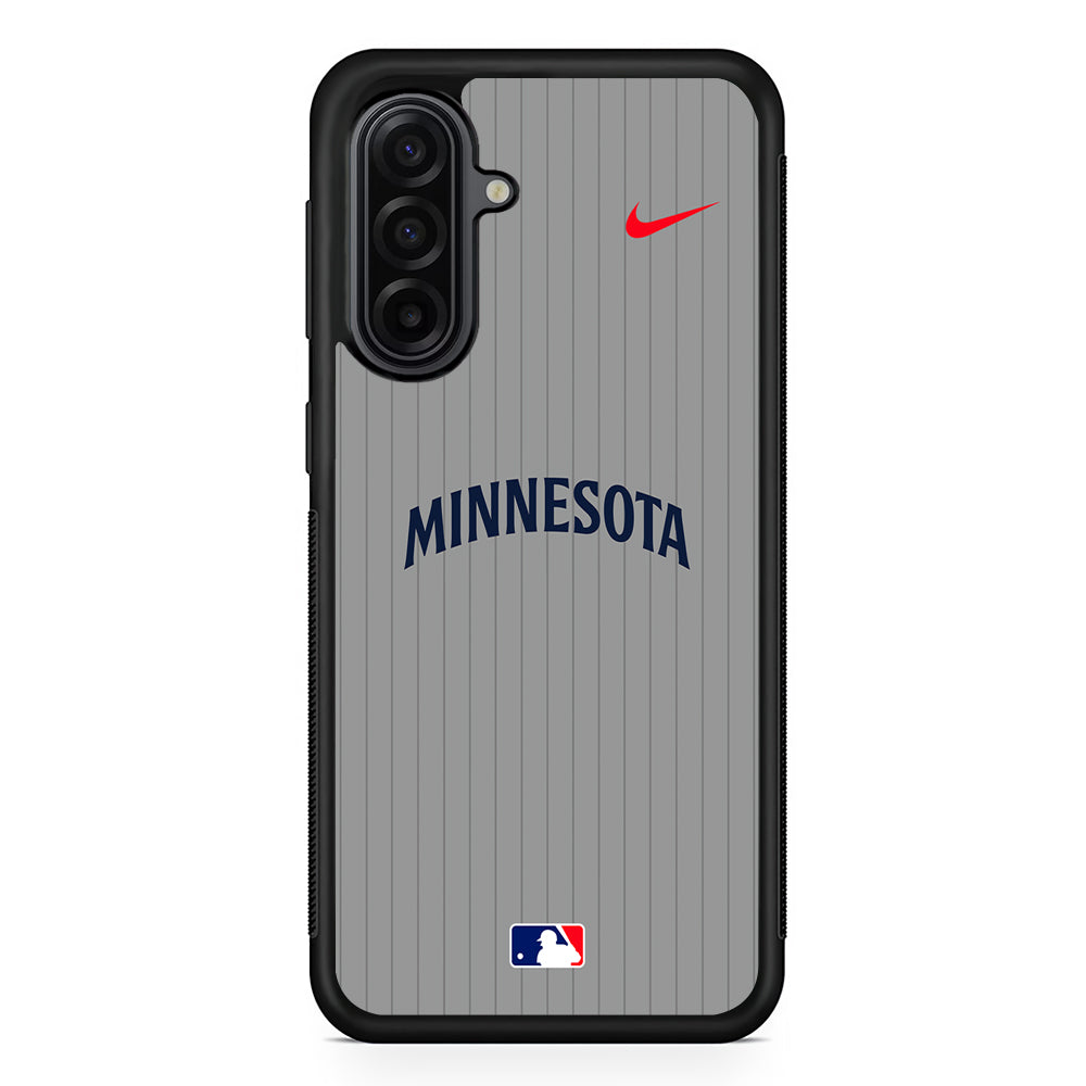 MLB Minnesota Twins Gray Nike Samsung Galaxy A17 Case | Durable Rubber Samsung Galaxy A17 Phone Case