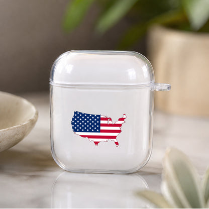 USA Country Protective Clear Case Cover For Apple Airpods | Soft Silicone AirPods 1 / 2 Case | Protective Cover