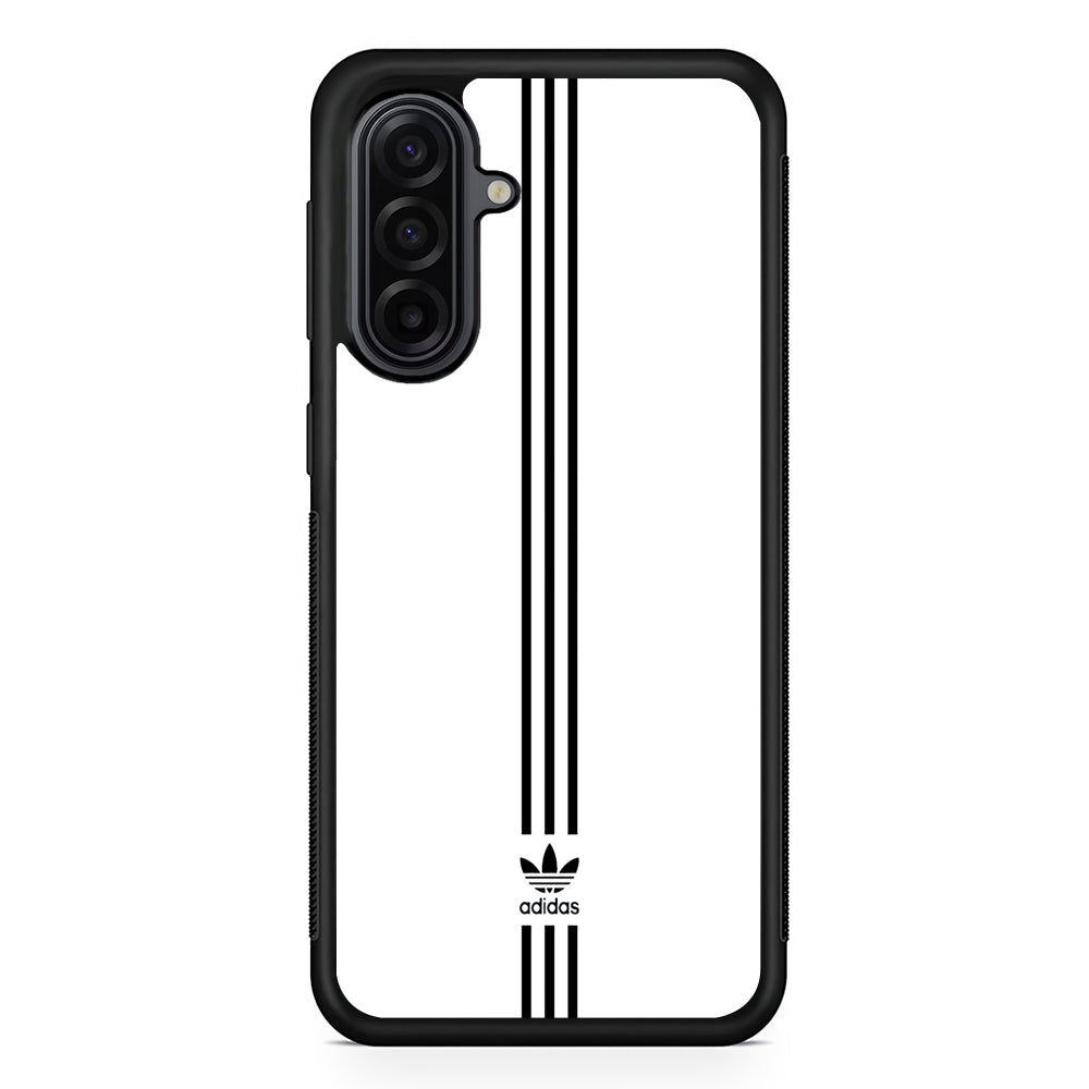 Adidas White Three Lines Samsung Galaxy A17 Case | Durable Rubber Samsung Galaxy A17 Phone Case