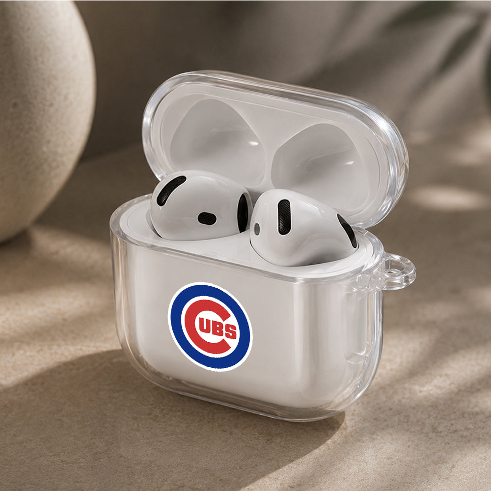 MLB Chicago Cubs Logo Protective Apple Airpods 4 Clear Case - Durable Clear Protection
