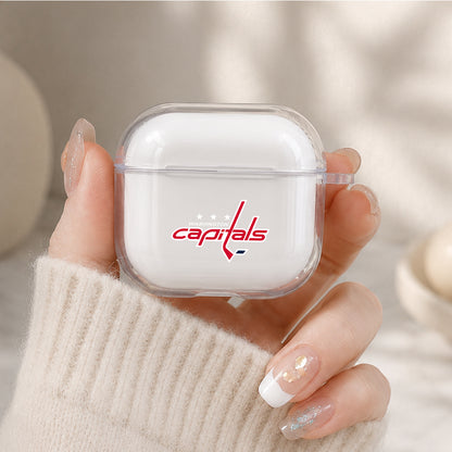 NHL Washington Capitals Logo Protective Apple Airpods 4 Clear Case - Durable Clear Protection