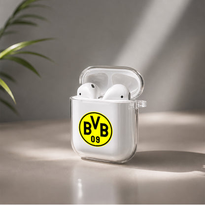 Borussia Dortmund Logo Protective Clear Case Cover For Apple Airpods | Soft Silicone AirPods 1 / 2 Case | Protective Cover