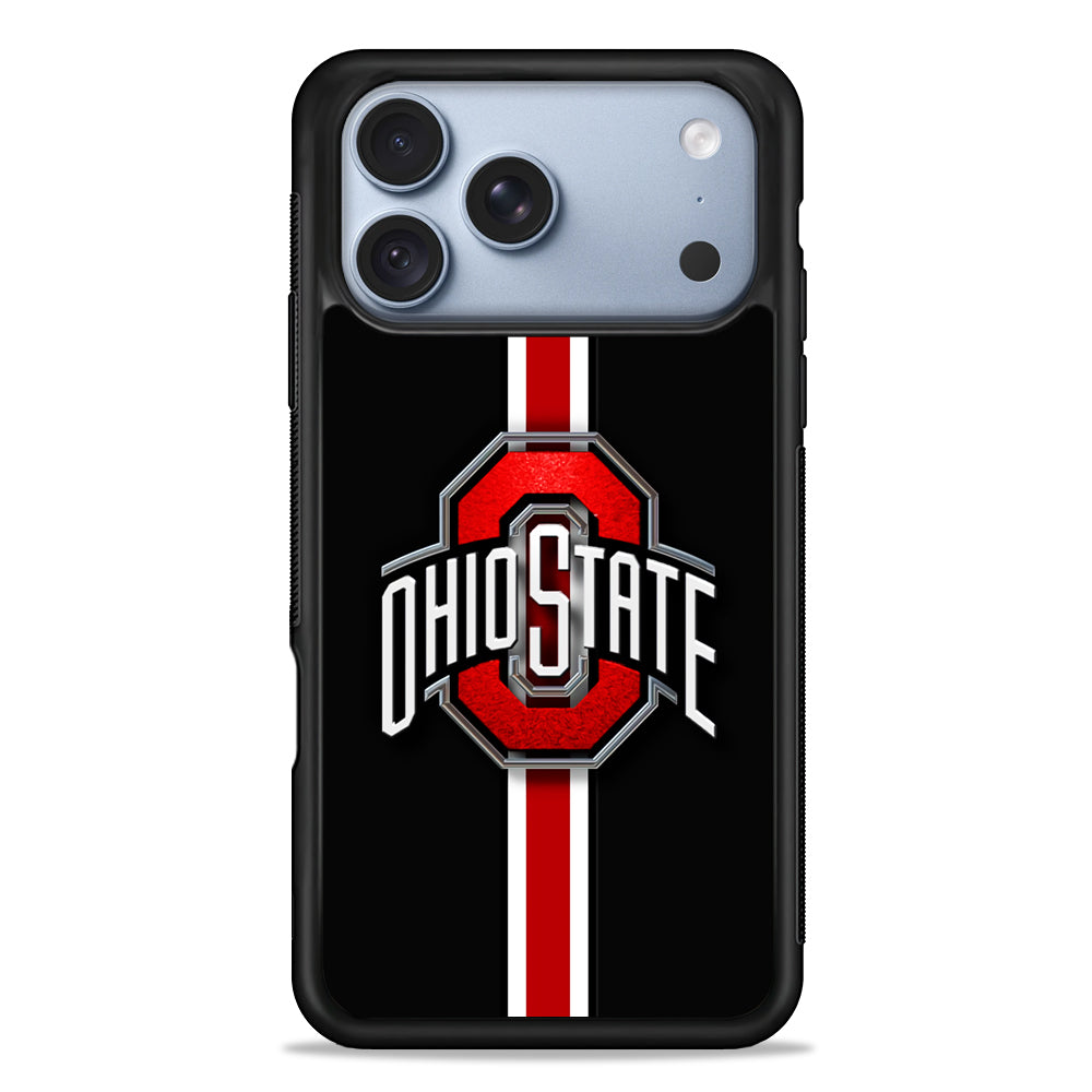 Ohio State White Red Line iPhone 18 Pro Case - iPhone 18 Pro Silicone Case