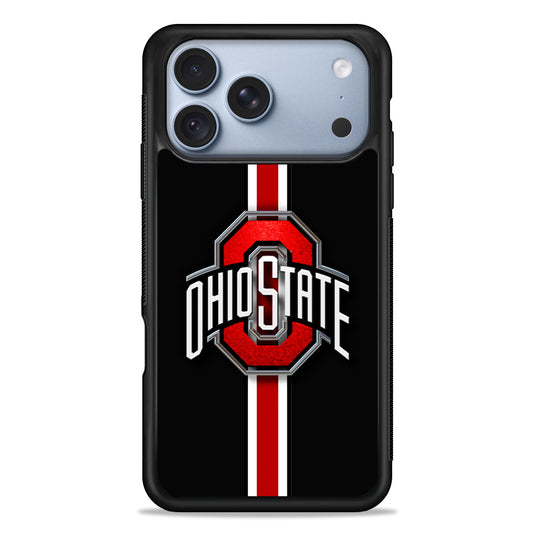 Ohio State White Red Line iPhone 18 Pro Case - iPhone 18 Pro Silicone Case